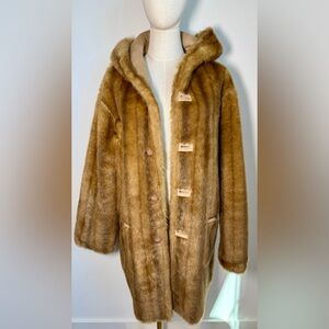 VINTAGE 90s JONES NEW YORK oversized reversible faux fur JACKET